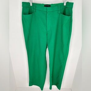 Banana Republic Lido Wide Leg Pants Women’s 16S Italian Wool Emerald Green Twill